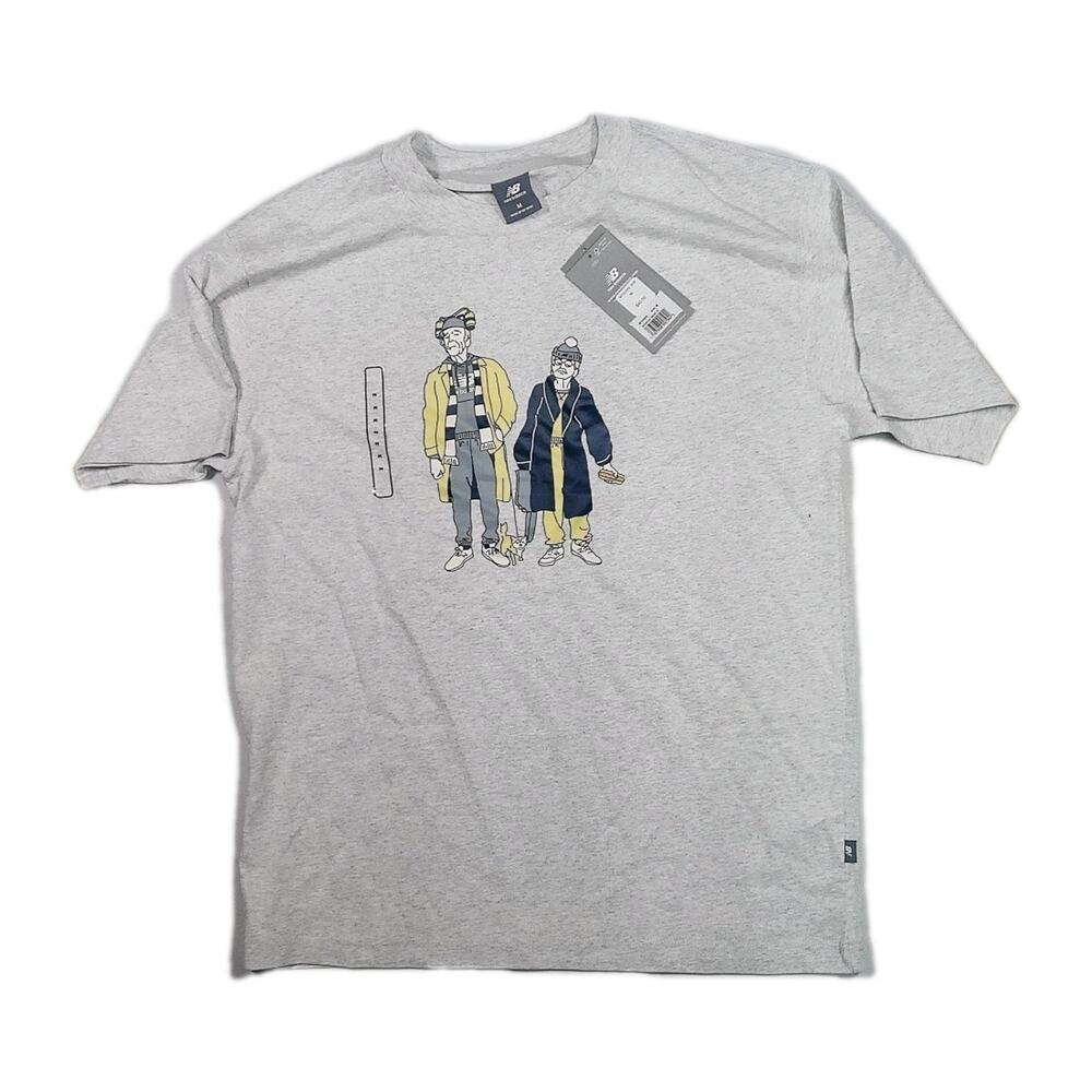 New Balance Graphic Print Animated Characters Grey T Shirt Men's Size M